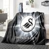 Swansea City Crest Flannel Blanket, Soft Polyester, Modern Design, All-Season for Camping, Travel, Gifts for holidays or birthdays