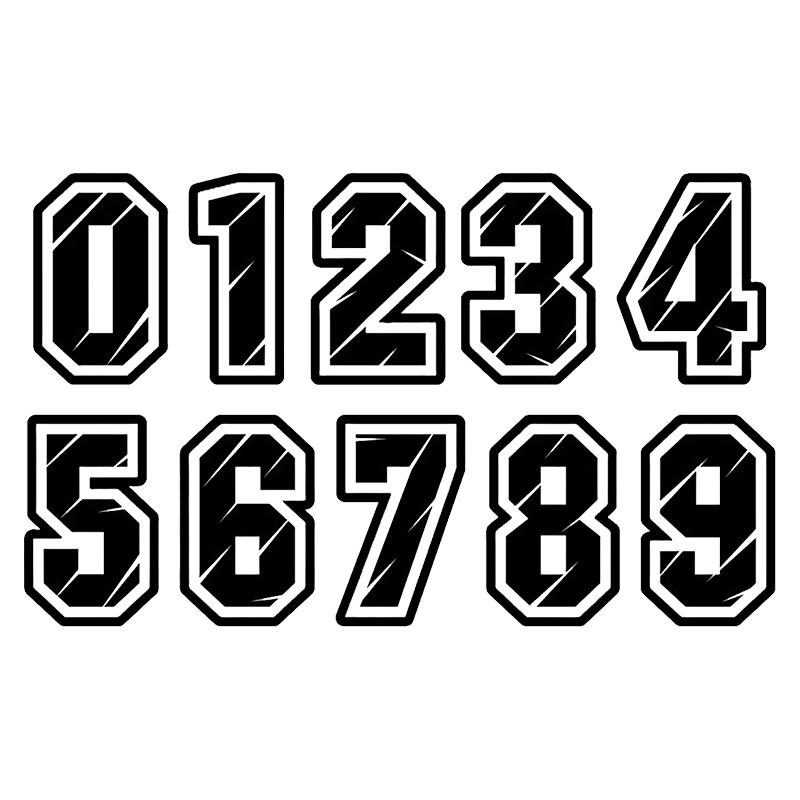 LYKX No Background Figures 0 1 2 3 4 5 6 7 8 9 Racing Number Helmet Racing Vinyl Decals Motorcycle Accessories Sticker