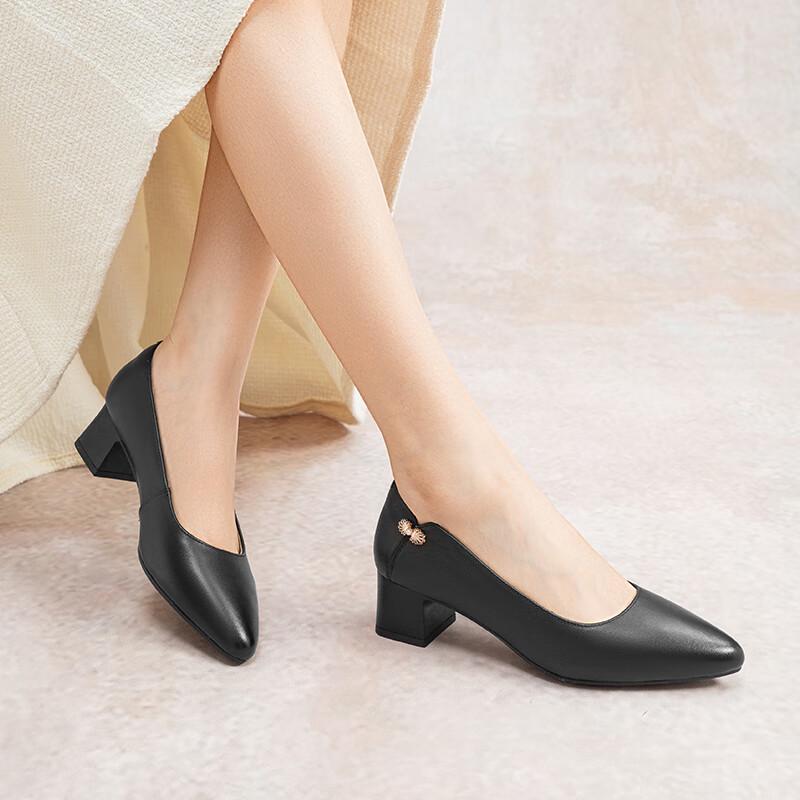 RED DRAGONFLY Women's Chunky Heel Pumps WLB15058
