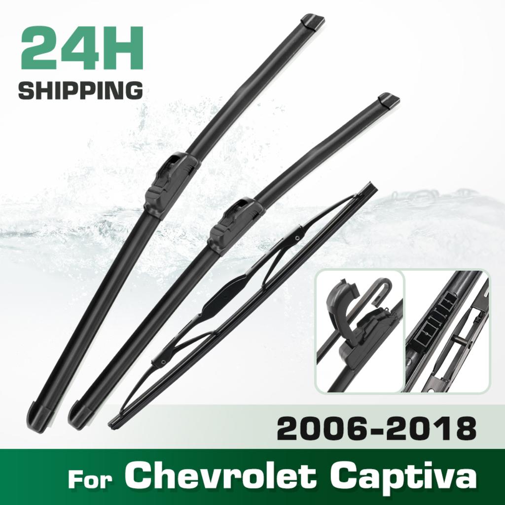For Chevrolet Captiva 2006-2018 2007 2008 2009 Wiper Front & Rear Wiper Blades Windshield Windscreen Window Brushes 24"+16"+13