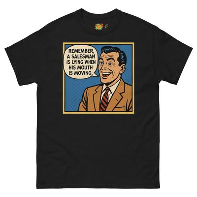 Professional Mouth Mover Salesman Pop Art Squirt Ink and Print Co. T Shirt