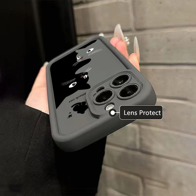 Cartoon Cat Soft Phone Case For iPhone 15 16 Pro Max Cases iPhone 14 13 12 11 Pro Max XS Max XR X 7 8 Plus 16e Shockproof Cover
