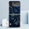 Ocean Whale Shark Black Cover for Samsung Galaxy Z Flip 7 6 5 4 3 5G Phone Case Flip7 Flip6 Flip5 Flip4 Flip3 Pattern Case Galax