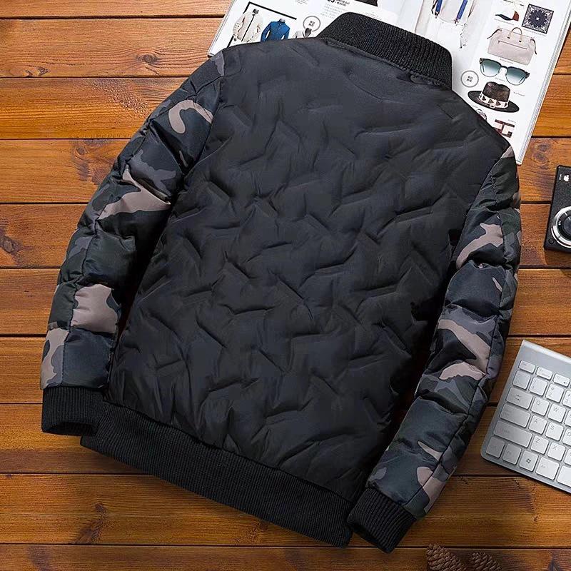 Men's Korean Style Baseball Collar Down Cotton Jacket - Thick Warm Short Casual Fashion Coat