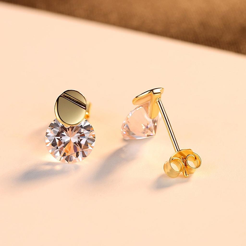 New S925 Sterling Silver Stud Earrings Exquisite Zircon Earrings For Women Glamour Jewelry Gifts