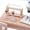 With Wooden Rack Dollhouse Mini Glass Test Tube Set Measuring Cup Miniature Measuring Cup  DIY Toy