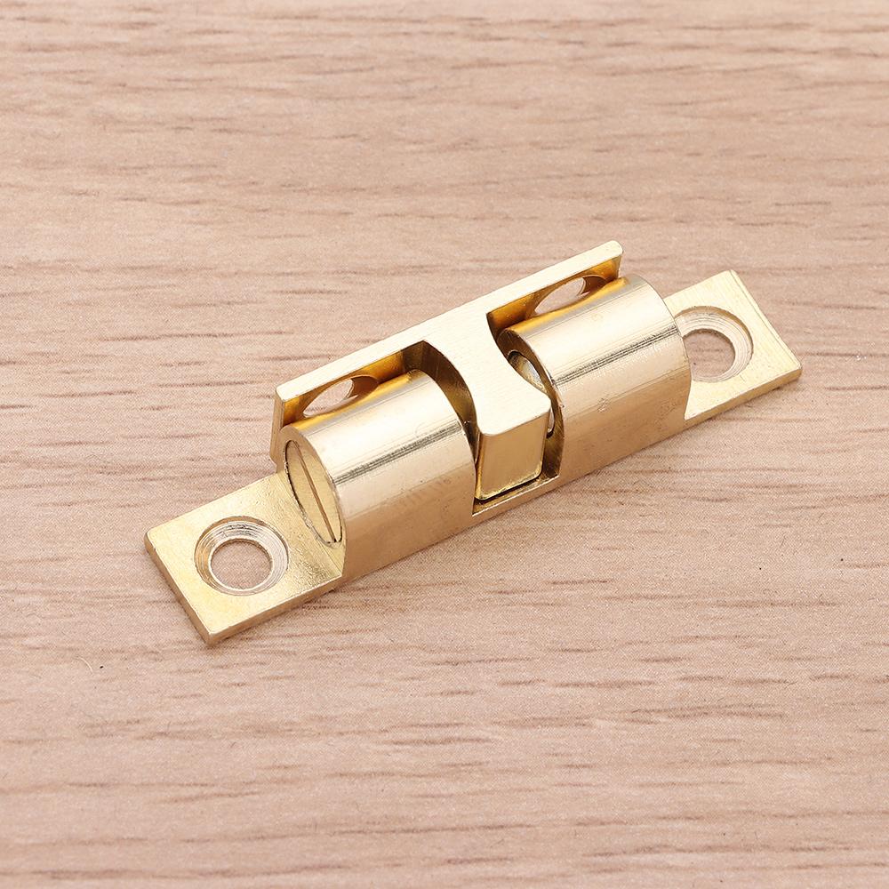 1Pcs Closet Tension Latch Bead Lock Double Spring Steel Ball Brass Copper Door Bumper Damper Buffer 40/50/60/70mm Door Catch