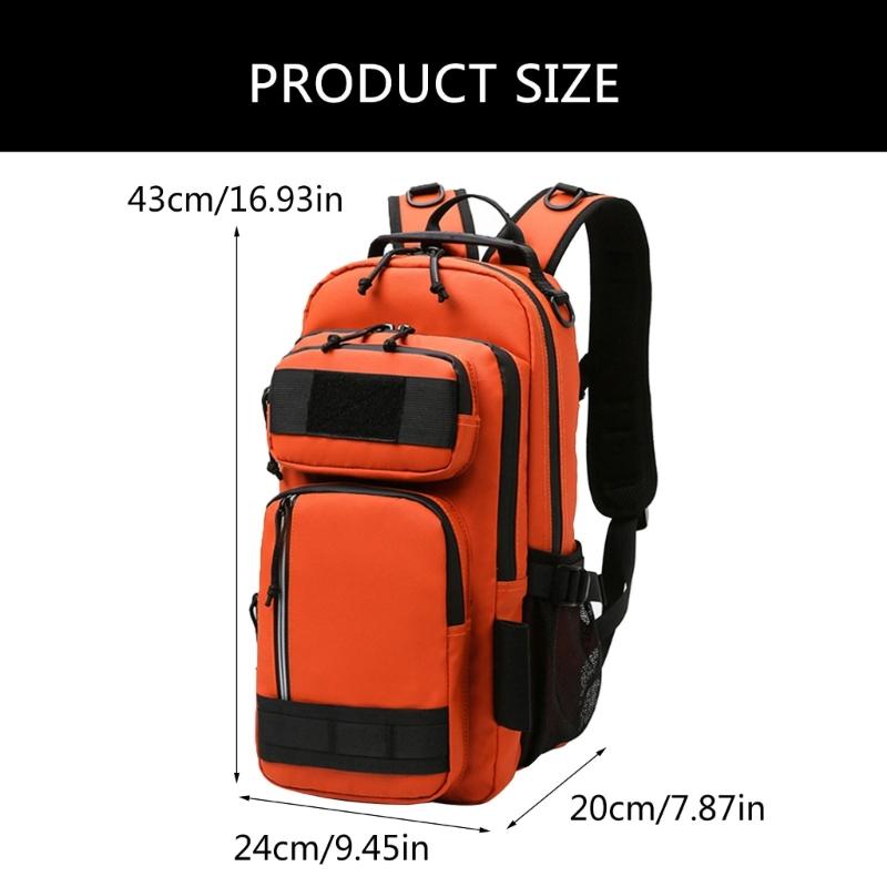 Fishing Backpack with Rod Holder Large Capacity Water Resistant Fishing Tackle Bag for Outdoor Fishing, Camping, Hiking