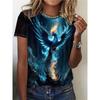 Casual Loose Animal Print T-shirt Women's Versatile Top Daily Short Sleeve Comfortable Breathable T-Shirts Women’s