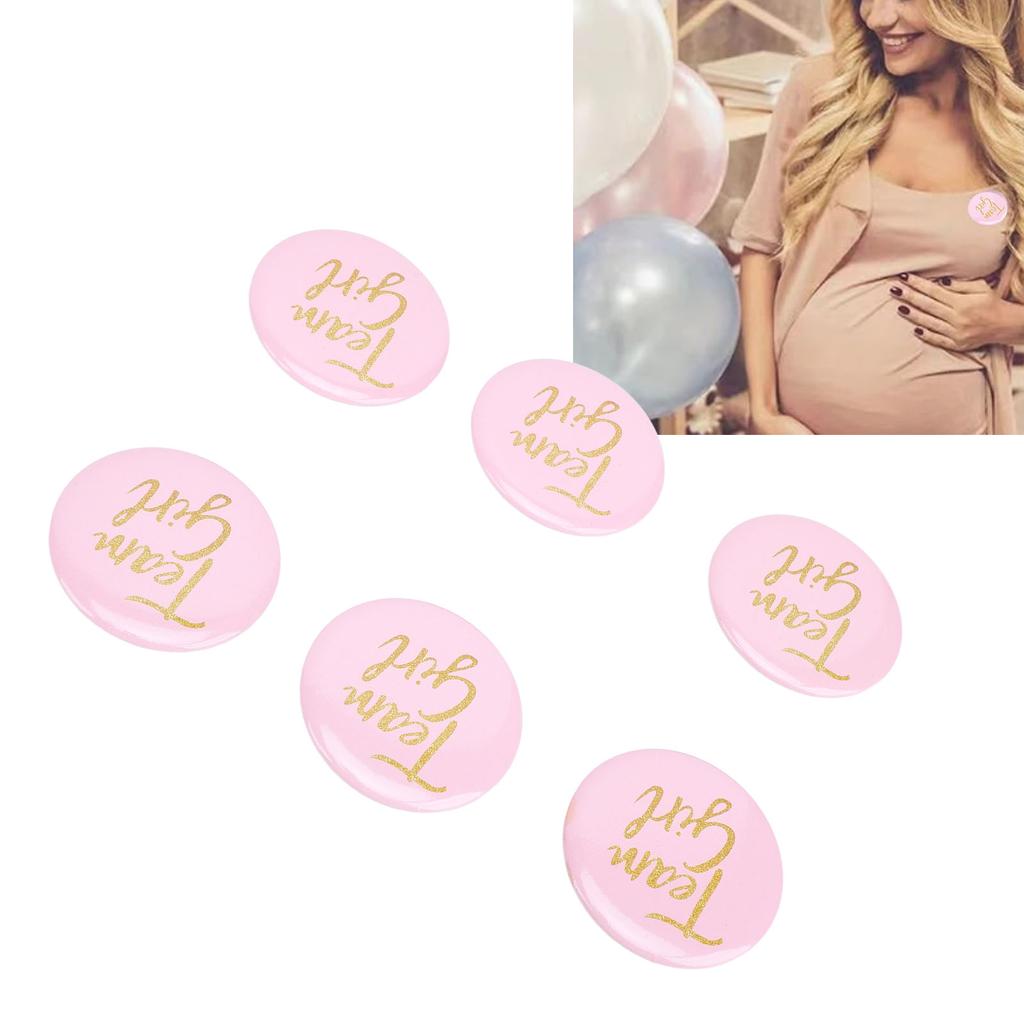 10Pcs Gender Reveal Button Pins Tinplate Baby Shower Party Favors Decoration Supplies