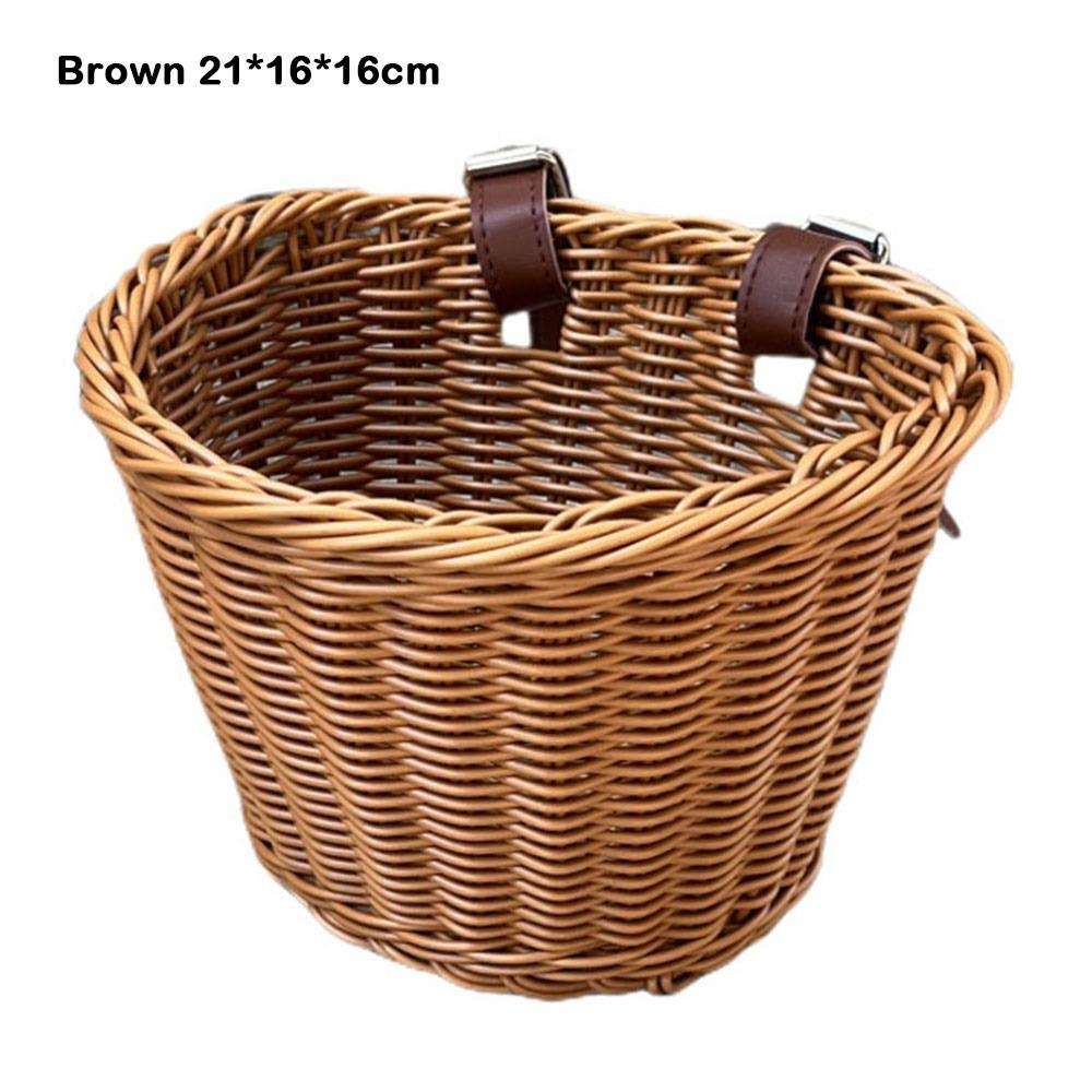 Retro Woven Front Riding Basket 7 Styles Walking Tool Storage Basket