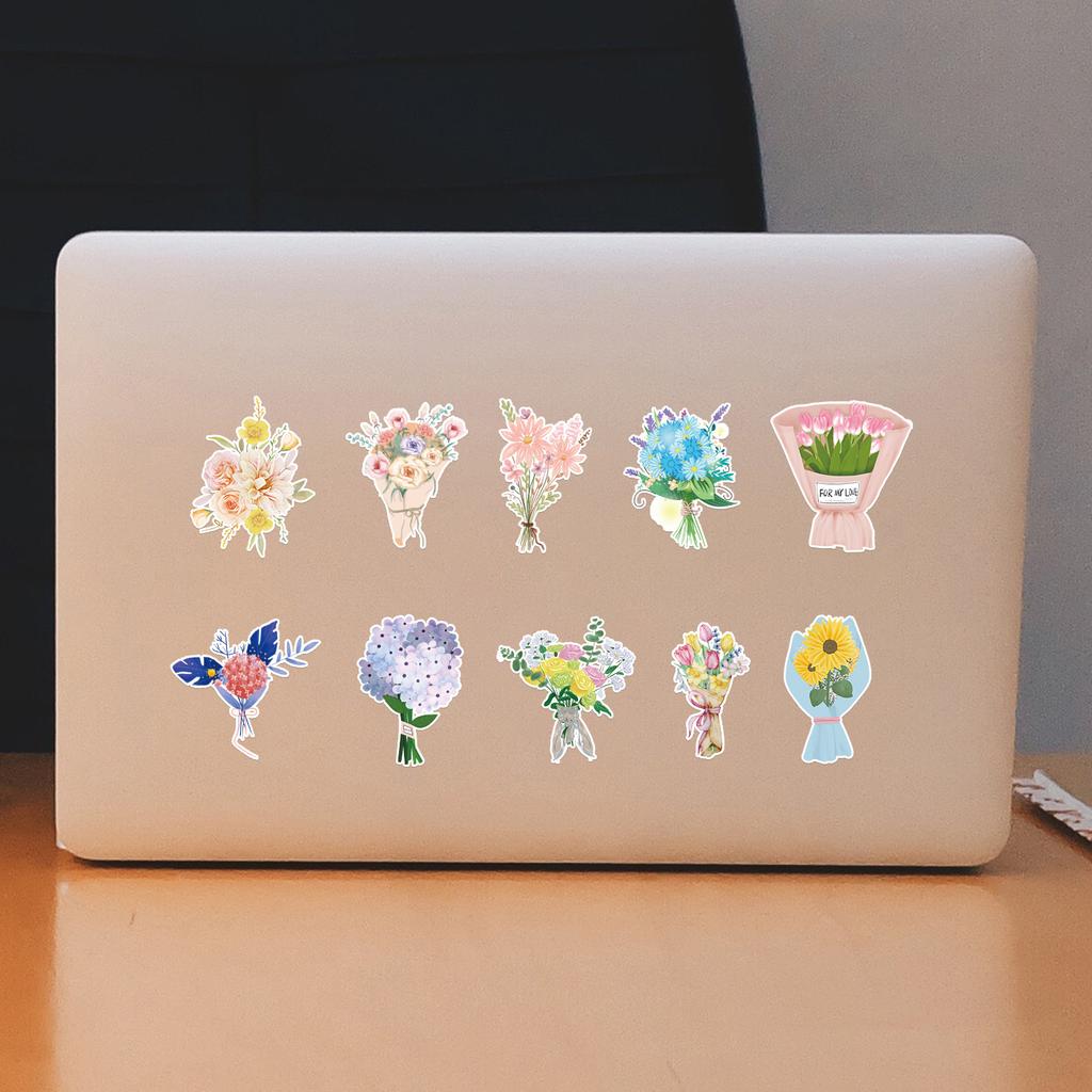100 Hand-carved Flower Stickers Computer Water Cup Guitar Decoration Stickers Waterproof Creative Notebook Hand Note Stickers