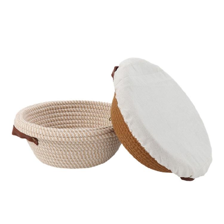 Cotton Linen Bread Bowl Covers Pack of 4 Washable Cotton Fabric Lid for Proofing Dough and Kitchen Organization