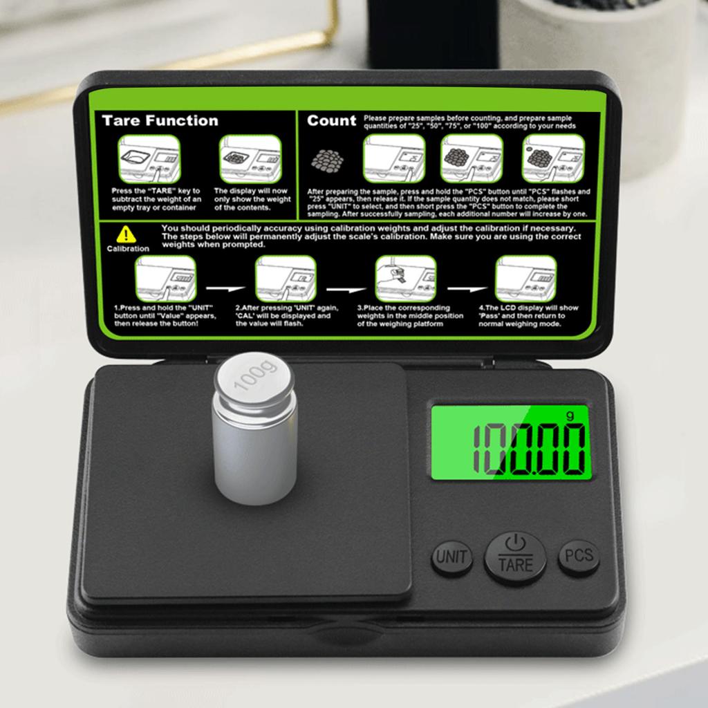 Mini Accuracy Scale 0.01g Accuracy LCD Backlit Display for Gold Jewelry Weighing in Low Light Conditions