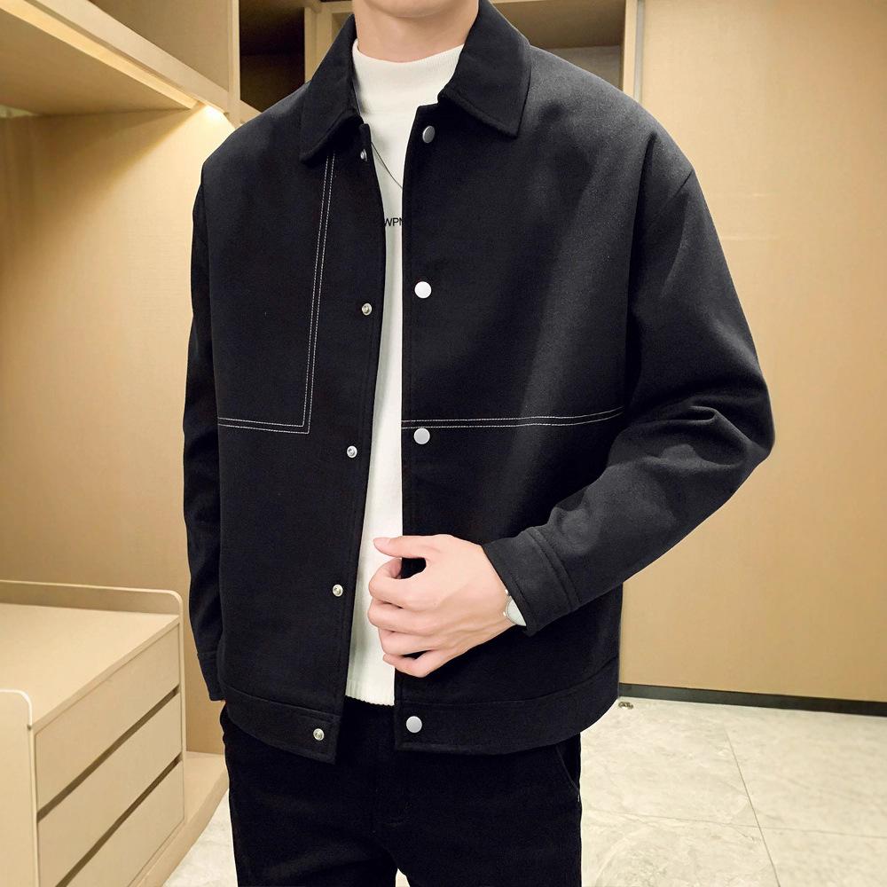 Autumn Coat Men's Short Lapel Jacket Men's Trend High-end Casual Autumn and Winter Top