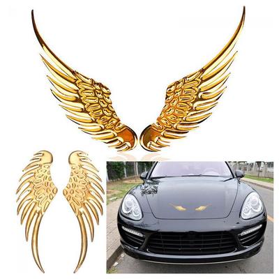 Fashion Badge Decoration Decal Auto Sticker 3D Metal Angels Wings