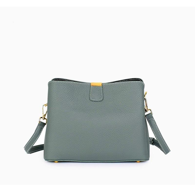 Cowhide Women's Bag Shoulder Bag New Genuine Leather Women's Bag Versatile Fashion Handbag Large Capacity Commuter Bucket Bag