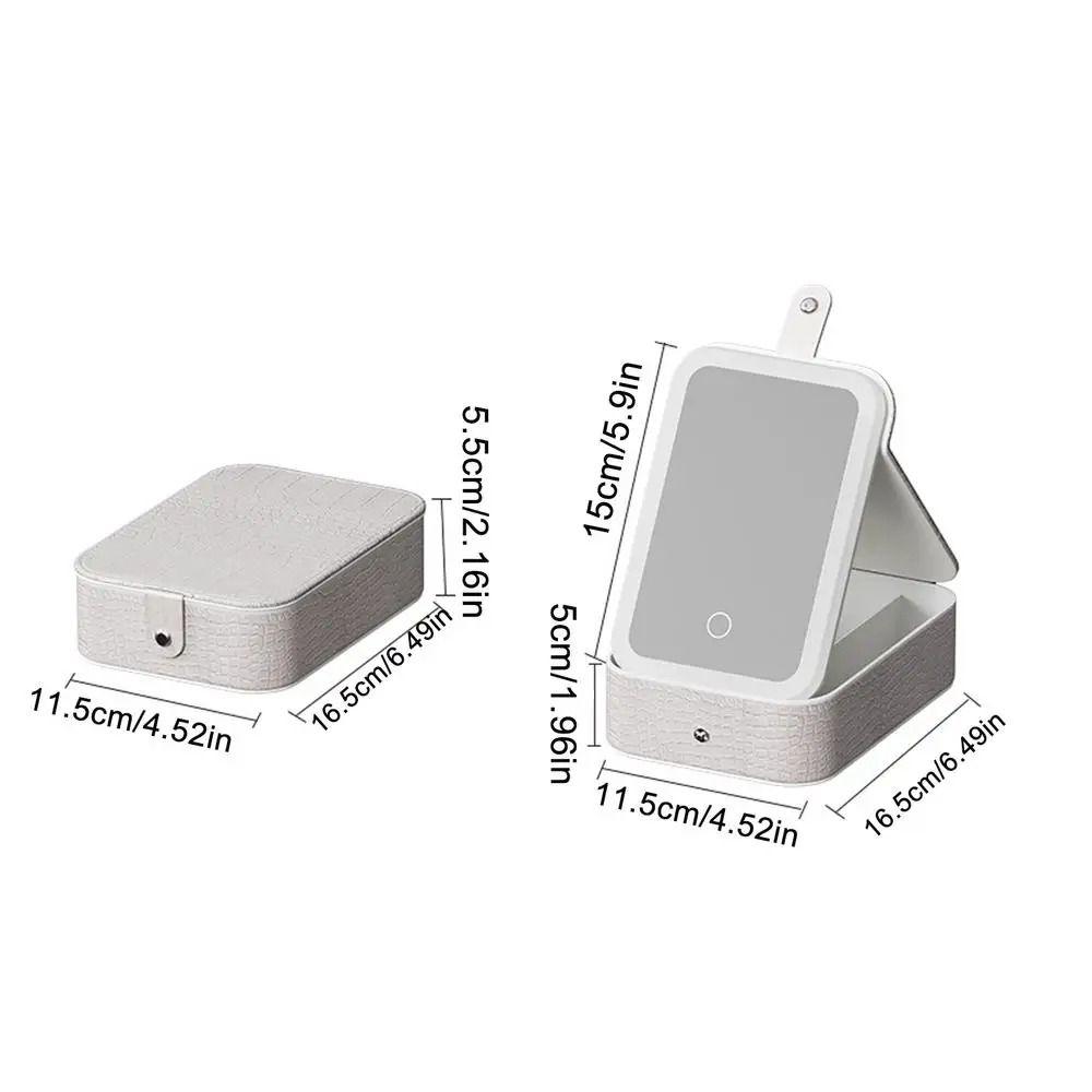 Multi-functional Cosmetics and Jewelry Box Three-color Light LED Makeup Mirror Studio