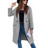 2024 Women's Solid Color Long-Sleeve Suit with Pocket Pants - European & American Style