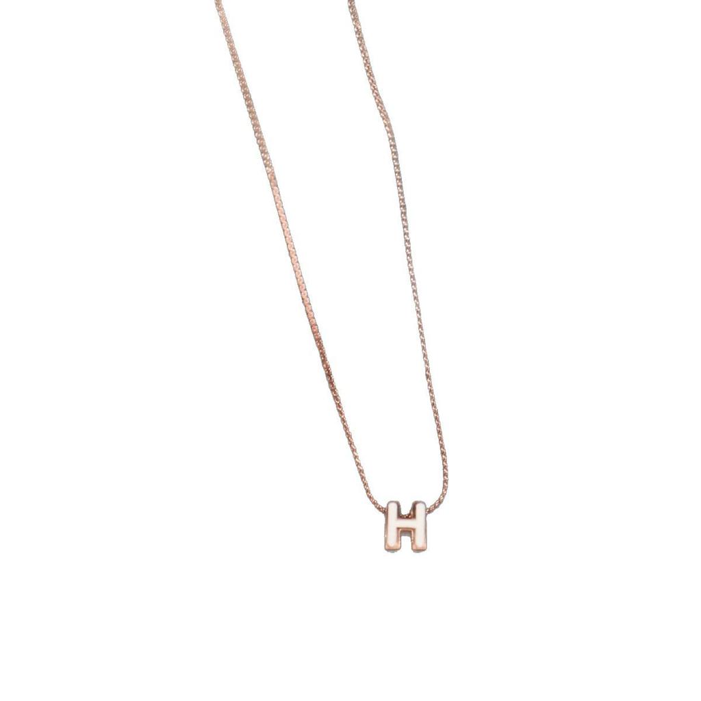 Französischer Chic 3D H Anhänger Choker Halskette für Damen - Edelstahl Schlüsselbeinkette, Nischendesign, Herbstkollektion