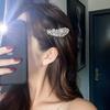Luxury Feather Design Sparkling Rhinestone Leaf Hair Clips Glittering Leaf Duckbill Hair Barrettes Hairpins for Women Stylish Hair Accessories