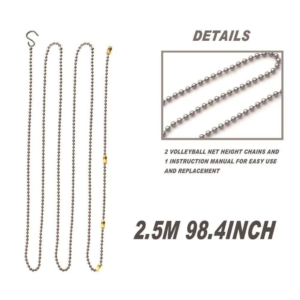 2Pcs Golden Silver Volleyball Net Height Measuring Chains Height Locator Tool  For Match Referee