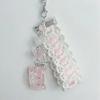 Lovely Phone Charm Colorful Beaded Keychain Acrylic Alloy Keyring Bag Accessory