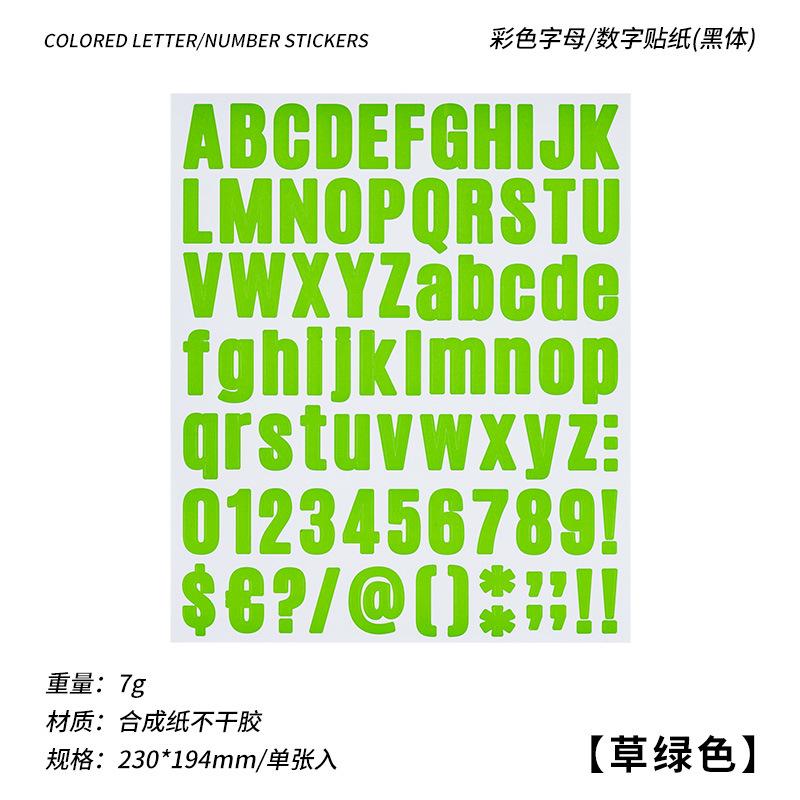 1 pc Large size Colours Numeric Letter Stickers Adhesive DIY Diary Album Scrapbooking Material handmade Junk Journal Supplies