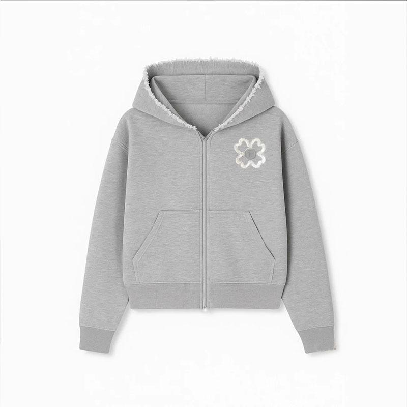 Casual Velvet Men's Print Zipper Sweater High Street Hip Hop Rap Street American Men's and Women's Coat Sweater