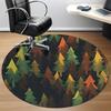1pc Forest Trees Office Round Area Rug, Indoor Mat Suitable For Office, Under Office Chairs Bedroom Living Room Home Decor, Room Deco