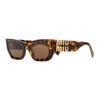 Logo Letter Decoration Irregular Shape Sunglasses Women Sunglasses Brown 0MU09WSVAU06B53