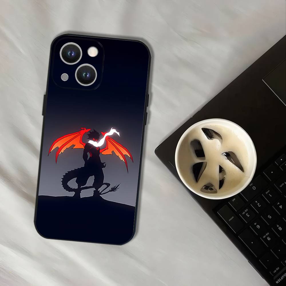 Fairy Tail Natsu Dragneel Phone Case For iPhone 17,16,15,14,13,12,11,Pro,XS,Max,XR,Plus,E,SE4,Mini Black Soft Cover