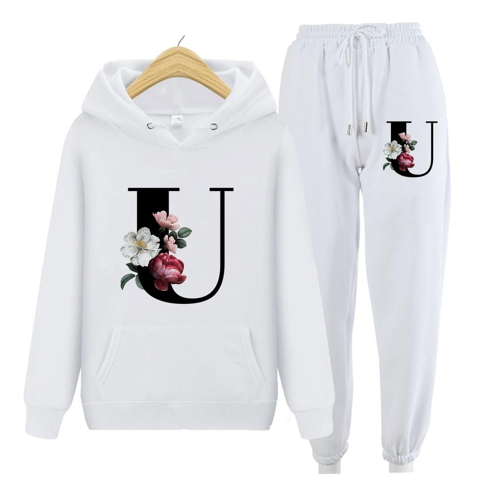 Women Sweatshirt Long Sleeve Hoodies Harajuku Hoodie Vintage Letters Print Sweatshirts Two Piece Sets Hoodies