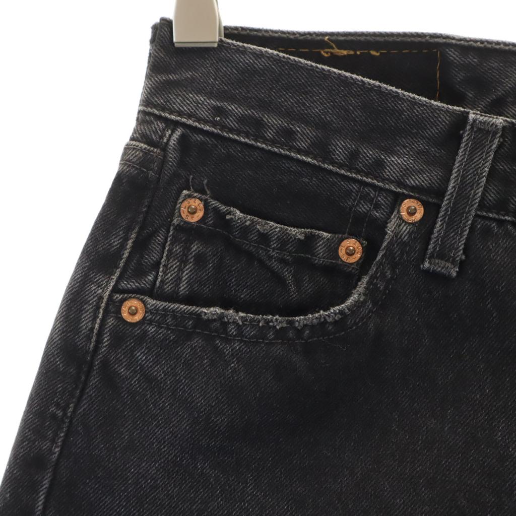 Levi's 90s 501 USA Made Old Dyed Straight Denim Pants W27 Black Jeans Women Used