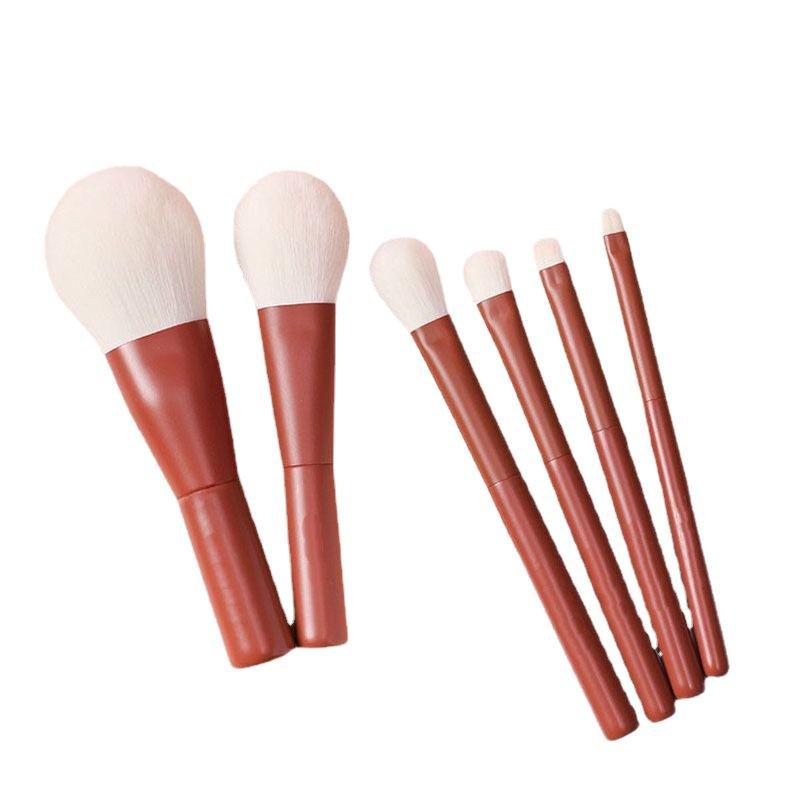 6-Piece Portable Makeup Brush Set for Beginners - Includes Blush & Eyeshadow Brushes