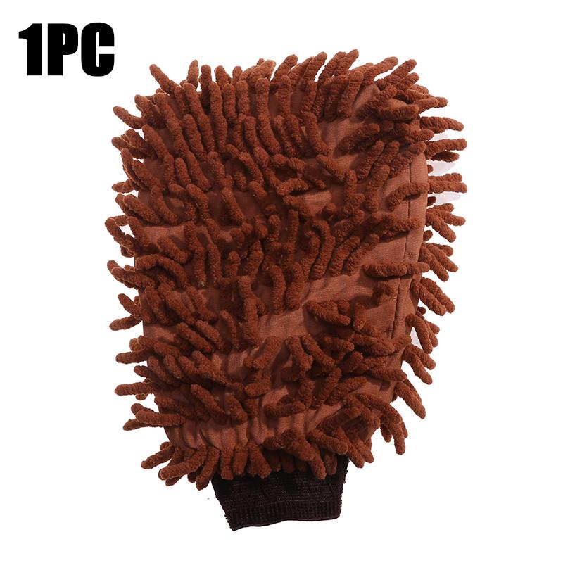 1/2PCS Chenille Plush Gloves for Car Cleaning Thickened Doublesided Car Cleaning Tools Ultrafine Fiber Car Washing Gloves