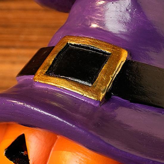 Indoor Outdoor Halloween Pumpkin Ornament Witch Hat Design Retro Cute Pumpkin Figurine Table Festival Decoration