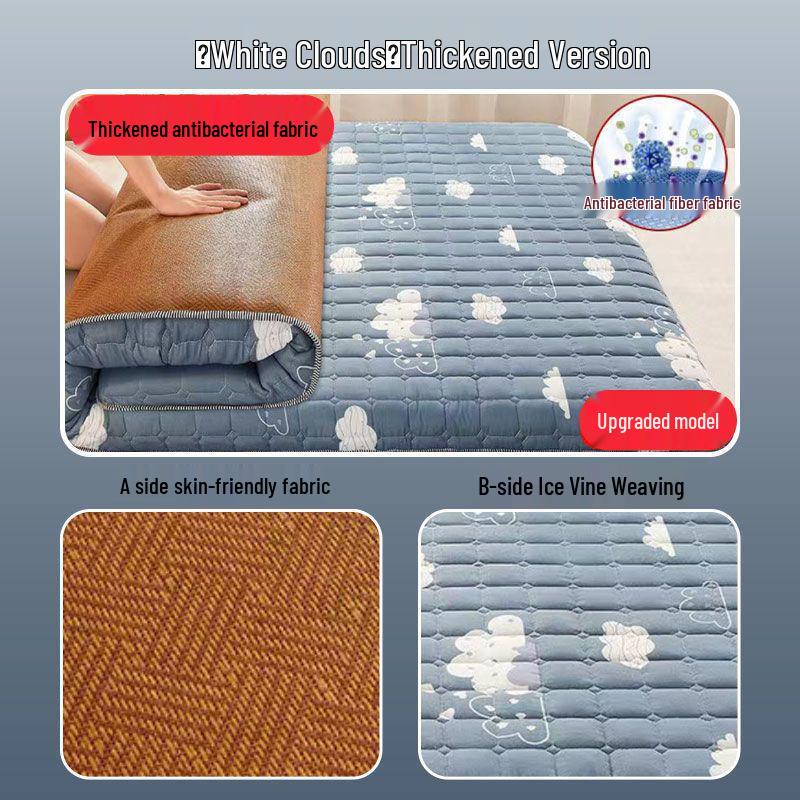 Dual-Season Mattress Pad with Rattan Base – Cooling, Summer/Winter Use for Single/Double Beds, Ideal for Dorms