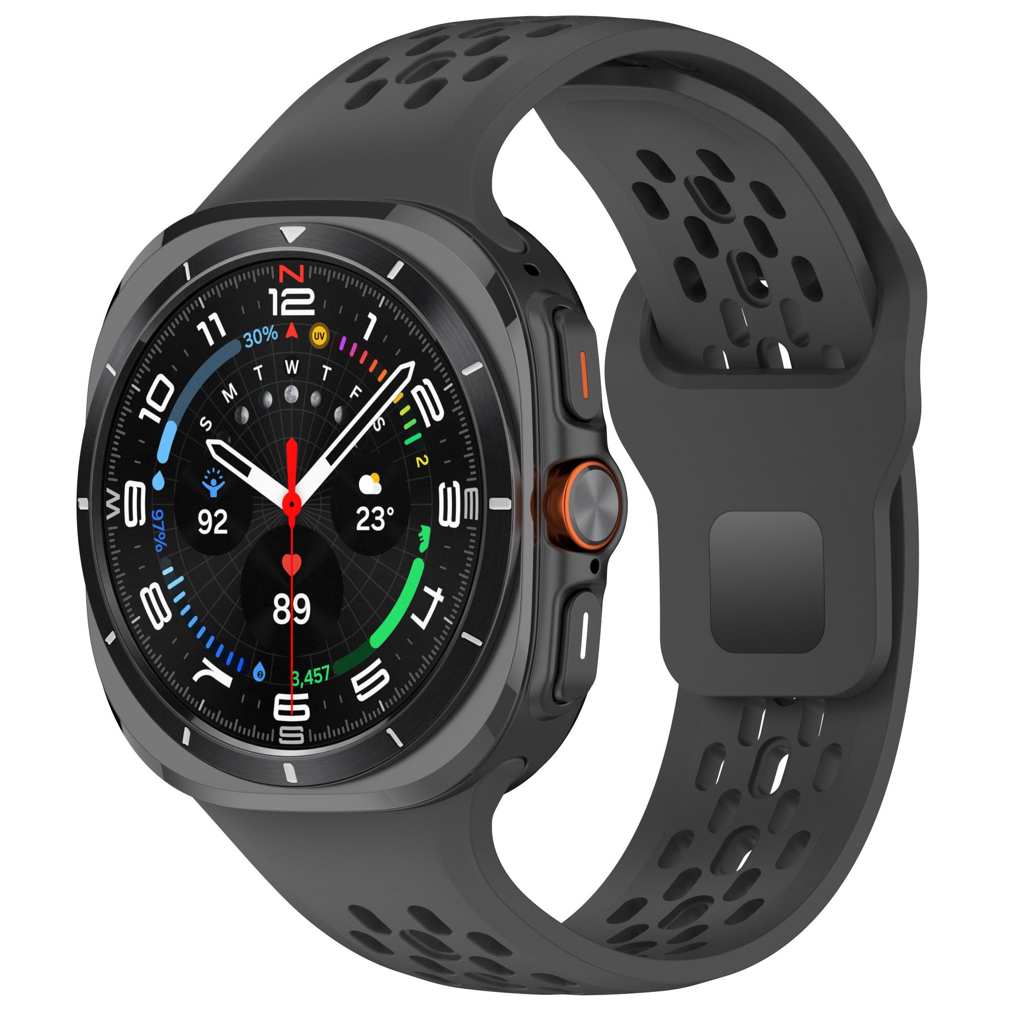 

Breathable Silicone Bracelet For Samsung Watch Ultra 47mm LTE Sport Strap Watchband Women Men For Galaxy Watch Ultra 47mm Correa Galaxy Ultra 47mm чорний