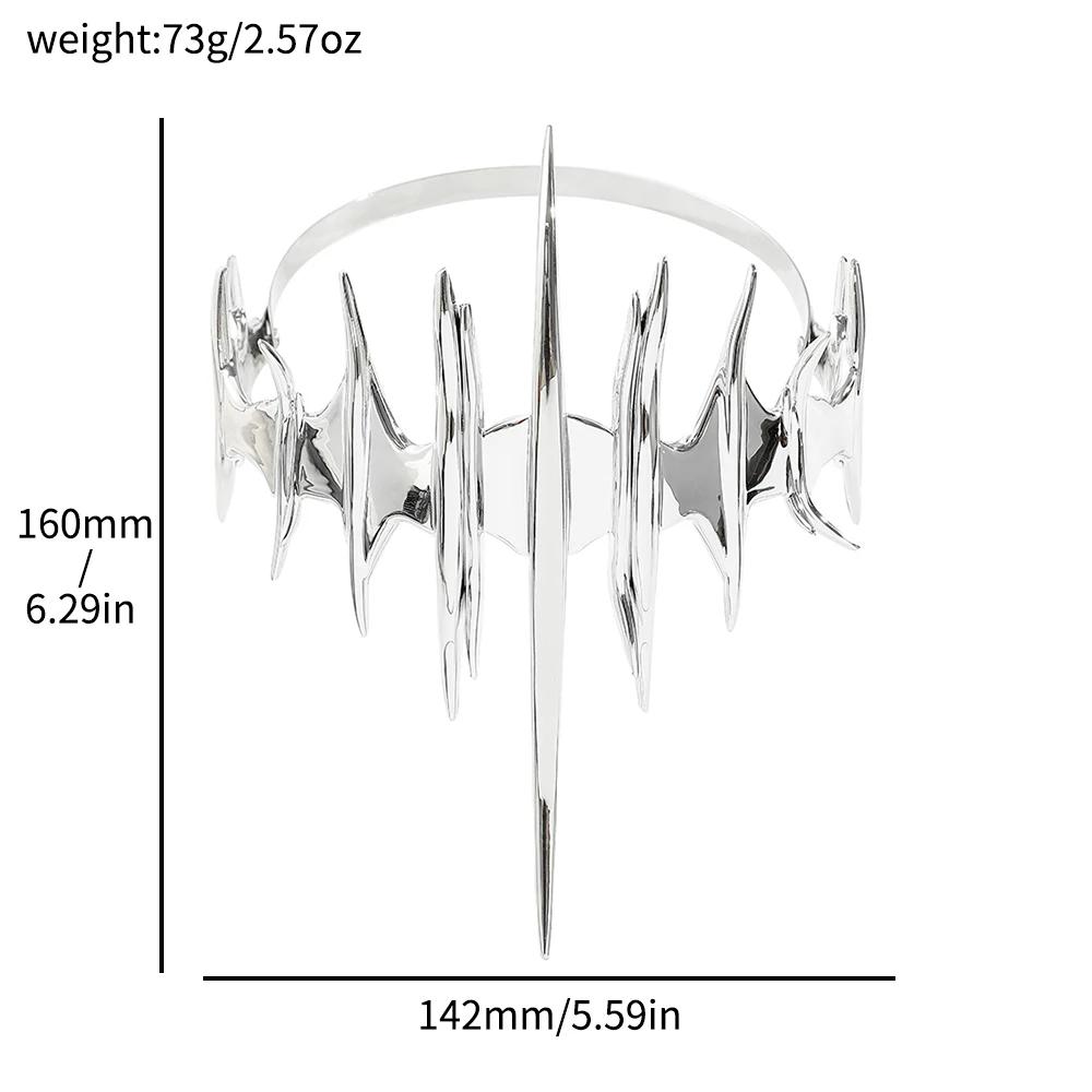 Luxe Onregelmatige Cyberpunk Masker Overdreven Zilverkleurig Gezichtssieraad Bedeltje Punk Rock Hoofddeksel Accessoires Voor Vrouwen Mannen Feestcadeau