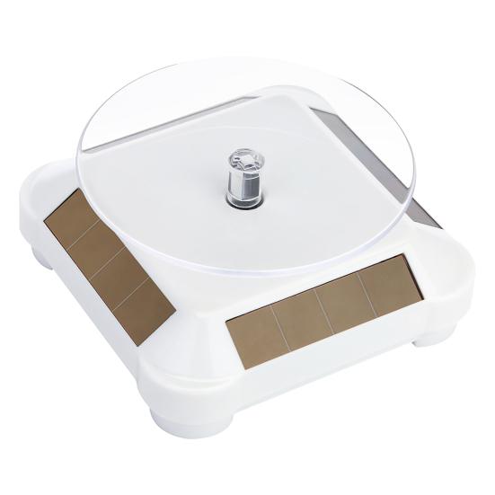 Solar Rotating Display Stand 360 Degrees Dual Use Stable Automatic Turntable for Showcase