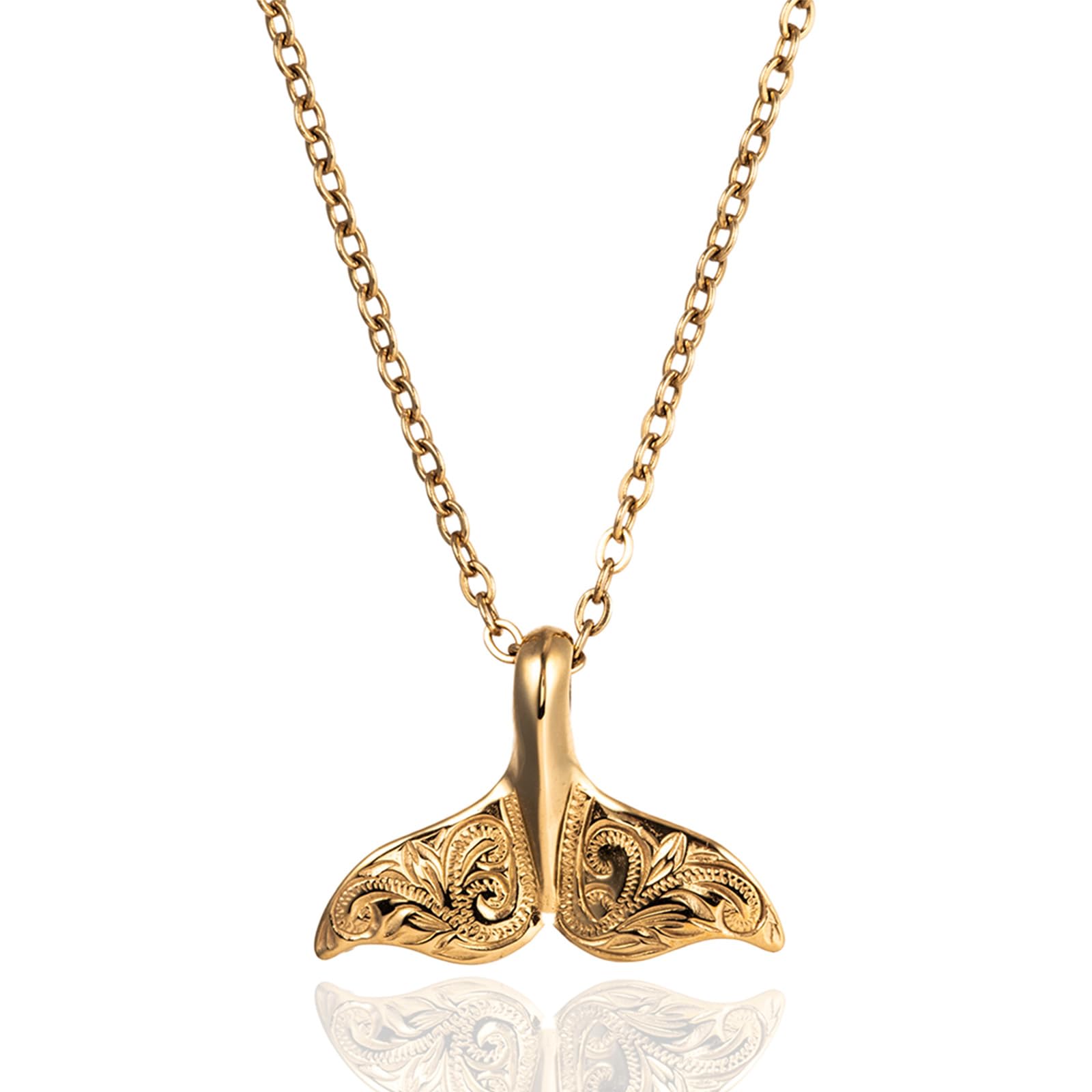 

Hawaiian jewelry necklace for men and whale azuki can be worn all the surgical stainless stainless 45cm 50cm [Cisst liber] women, tail, chain, золотий