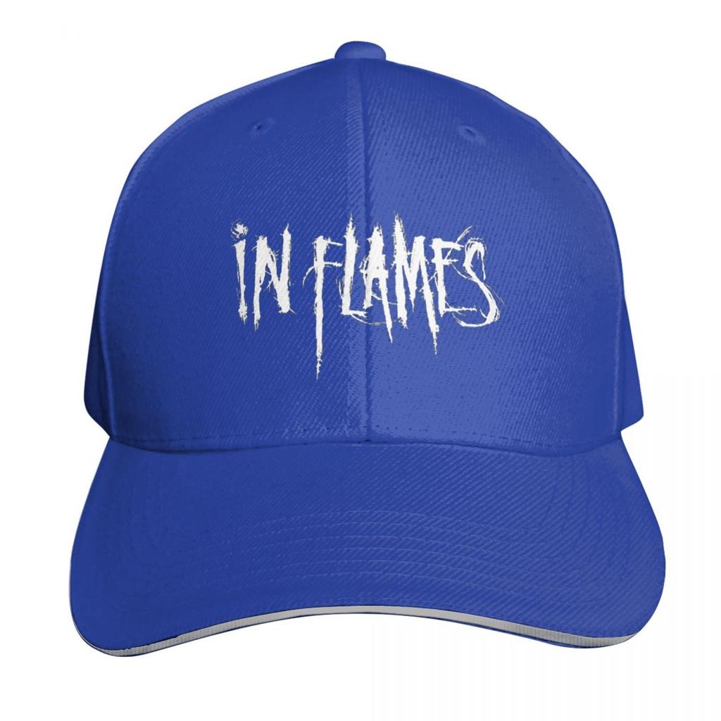 In Flames Zespół Rockowy Czerwona Sześciokątna Gwiazda Czapka Modna Codzienna Czapki Baseballowe Regulowany Kapelusz Hip Hop Letni Unisex Czapki Baseballowe