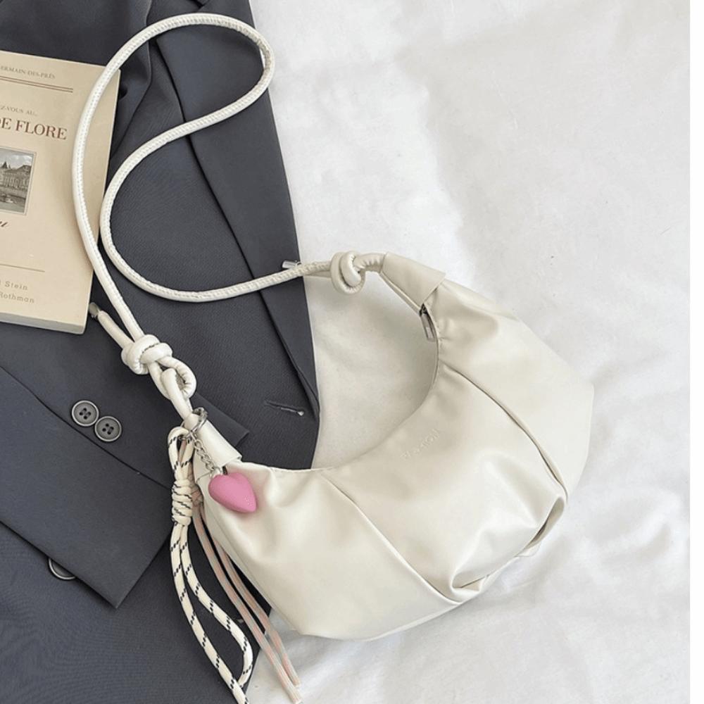 Elegant Faux Leather Shoulder Bag With Chain PU Material Crossbody Purse Evening Bag Evening белый