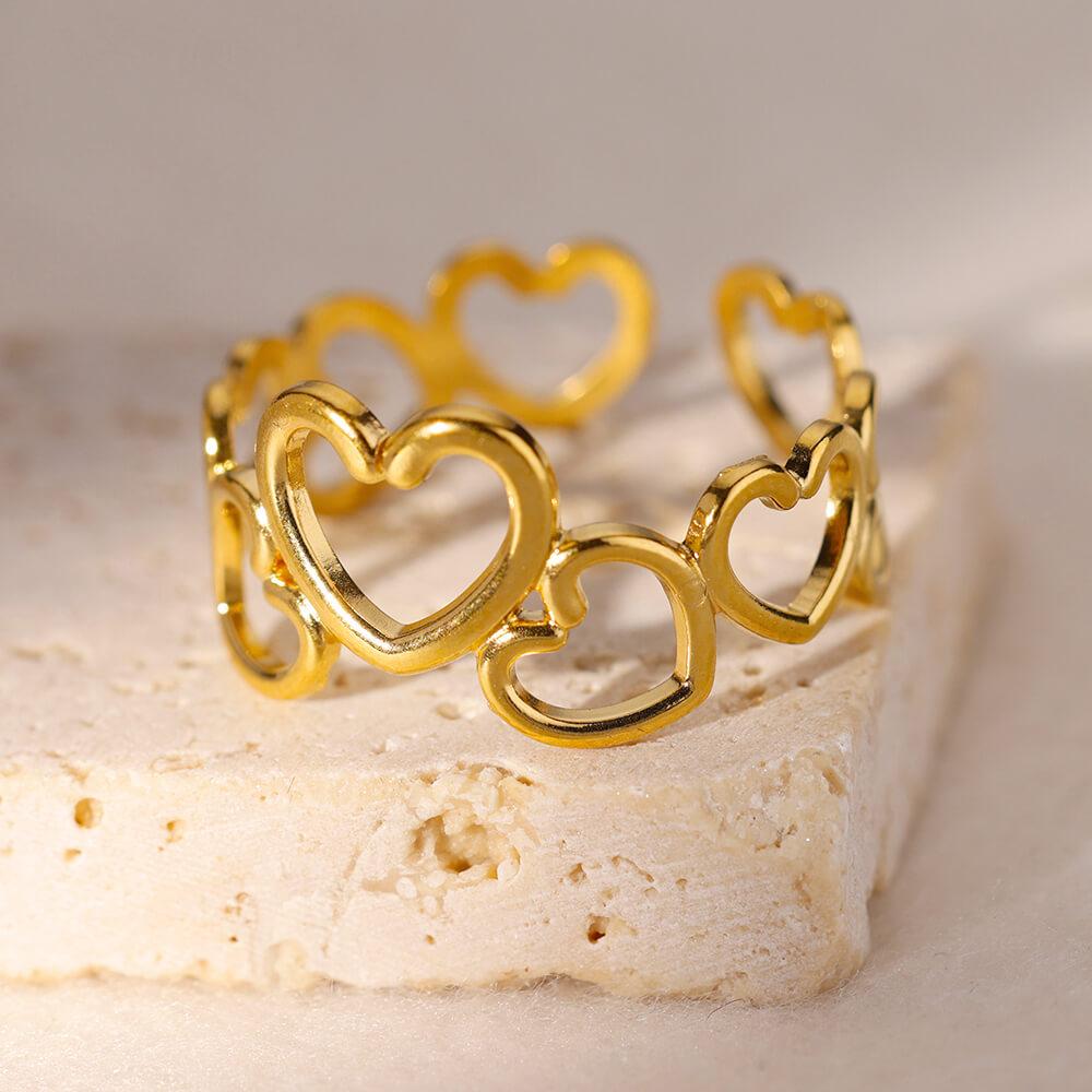 

Women Rings Stainless Steel Gold Color Finger Ring for Female Simple Aesthetic Jewelry Accessories Handmade Gifts Anillos Mujer Size 7-open
