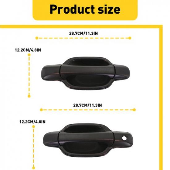 Exterior Door Handle For Chevrolet Colorado 2004-2012 Front Rear W/Hole Set Of 4