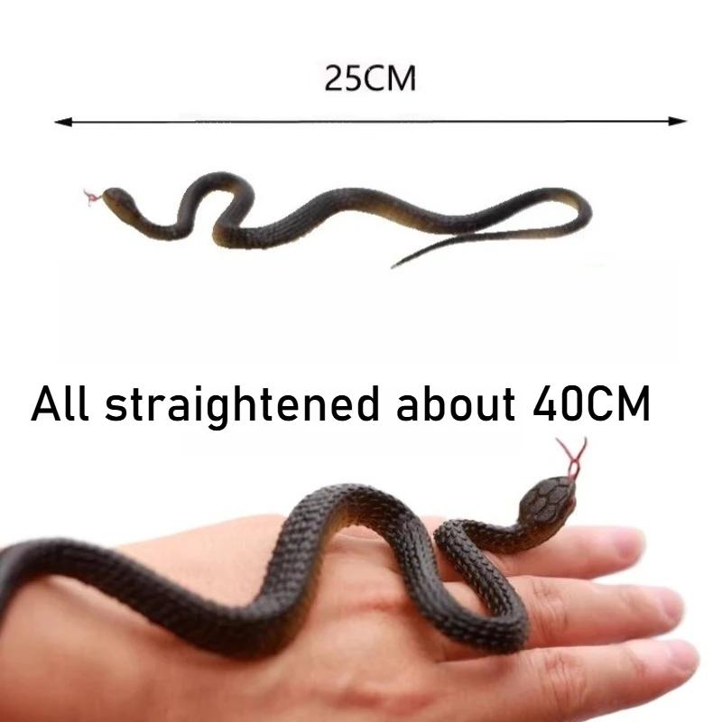 40cm Fake Realistic Rubber Toy Snake Simulation Anaconda Scary Halloween To Scare Birds Props Prank Trick Toy Accessories