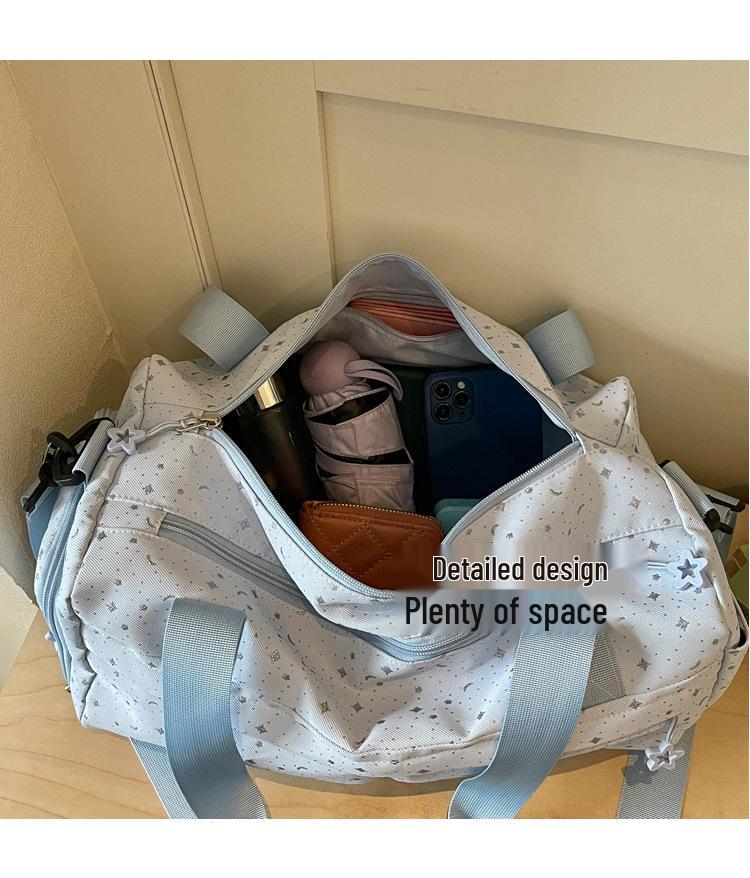 Star Canvas Tote: Versatile Crossbody Travel Bag with Large Capacity