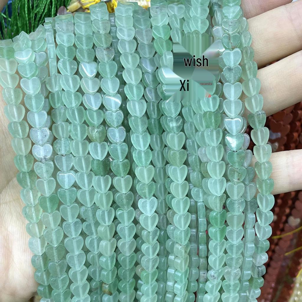 6mm herzförmige Kristallachat-Perlen: Tigerauge, Grüner Aventurin für DIY-Schmuck und Armbänder