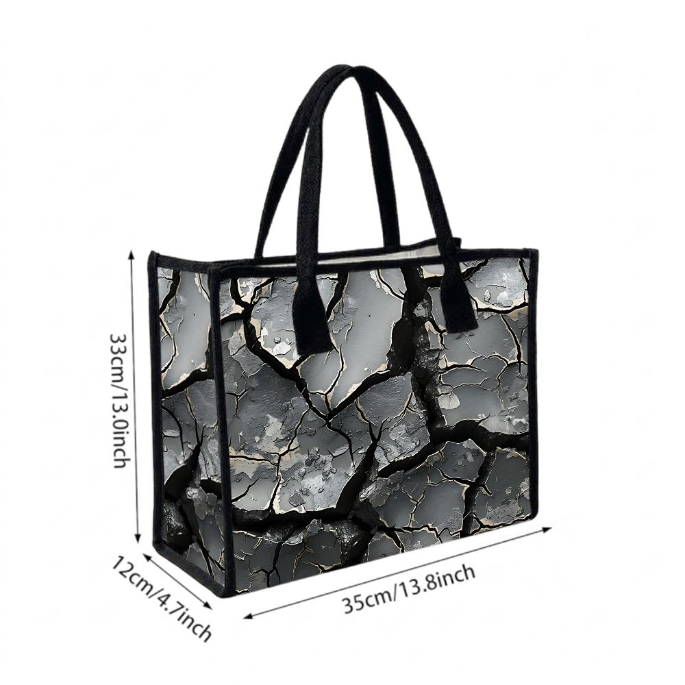 Cracked Pattern Tote Bag Fashion Large Capacity Casual Handbag